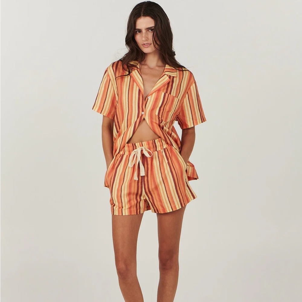 NWT CHARLIE HOLIDAY Lola Shorts in Beach Stripe Size 10
